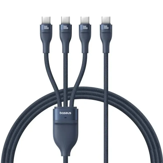 Кабел Baseus Flash Series Type-C към 3x USB-C 100W 1.5м P10377503321-00 - син
