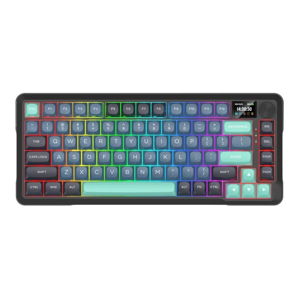 Bluetooth и безжична механична геймърска клавиатура Redragon Behemoth Pro K724SP-RGB-PRO RGB осветление - черна със сив