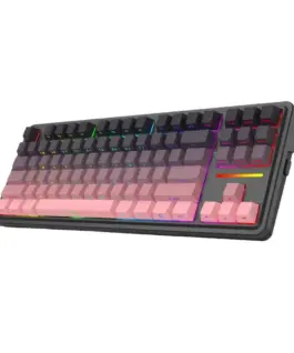 Alternative view of Геймърска механична клавиатура Redragon Antonium Pro K728SP-RGB-PRO с Bluetooth и безжична връзка, RGB осветление - черно/розово