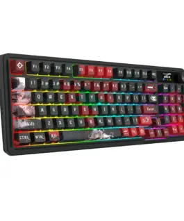 Bluetooth и безжична механична геймърска клавиатура Redragon Artemis Pro Anime AK K719AK-RGB-PRO с червено RGB осветлени