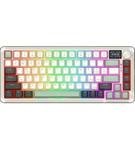 Bluetooth и безжична механична геймърска клавиатура Redragon Flekact Pro K708WLG-RGB-PRO с RGB осветление - бяло със