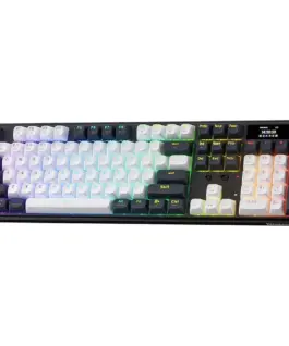 Bluetooth и безжична механична геймърска клавиатура Redragon Wyvern K761WB-RGB-PRO с бяло RGB осветление -
