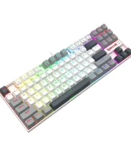 Геймърска механична клавиатура Redragon Kumara K552WGL-RGB с RGB осветление и red switches - бяла със