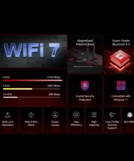 WiFi 7 Bluetooth 5.4 PCIe адаптер Mercusys MA49BE BE9300