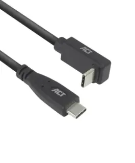 ACT Кабел USB-C - USB-C 10Gbps 60W 0.5 м конектори - 1x прав и 1x на 90° up/down