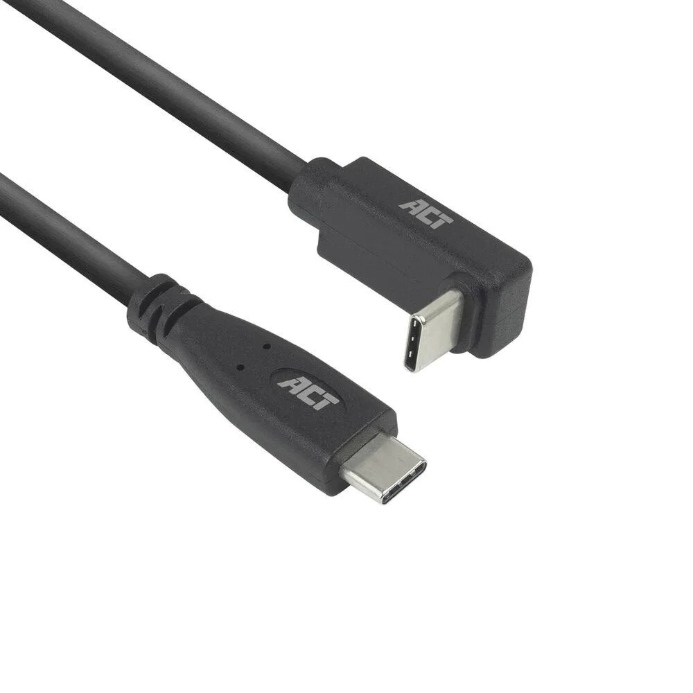 ACT Кабел USB-C - USB-C 10Gbps 60W 1 м конектори - 1 x прав и 1 x на 90° up/down