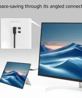 ACT Кабел USB-C - USB-C, 10Gbps, 60W, 1 м, конектори - 1 x прав и 1 x на 90° up/down angled - Image 3