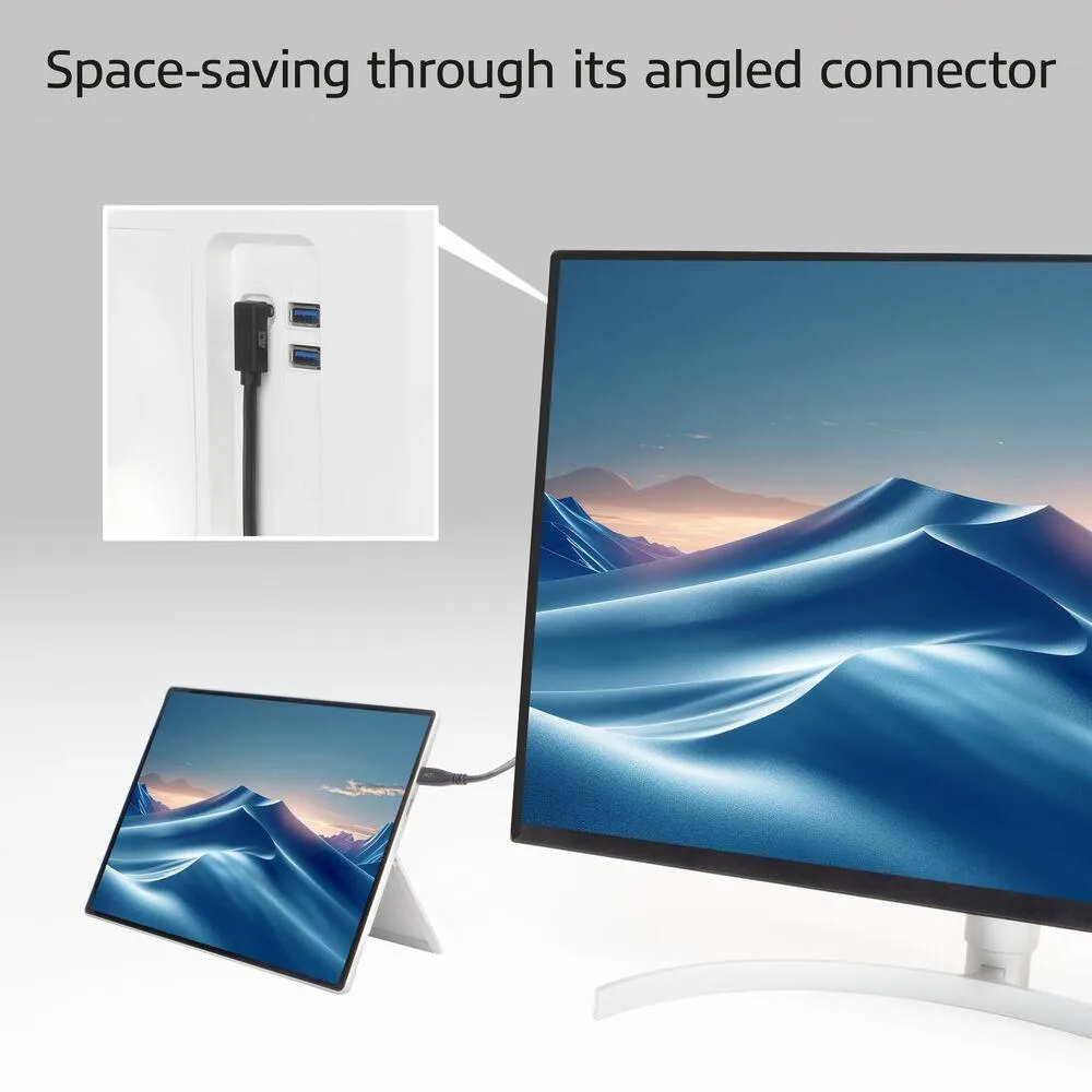 ACT Кабел USB-C - USB-C, 10Gbps, 60W, 1 м, конектори - 1 x прав и 1 x на 90° up/down angled - Image 3