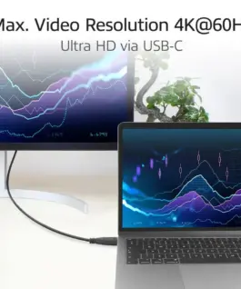 ACT Кабел USB-C - USB-C, 10Gbps, 60W, 1 м, конектори - 1 x прав и 1 x на 90° up/down angled - Image 5