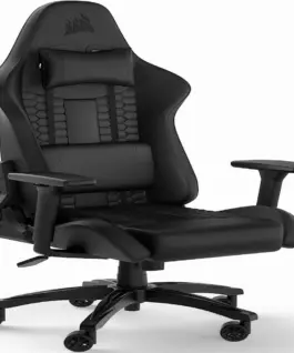 Геймърски стол Corsair TC100 RELAXED - Leatherette Black/Black