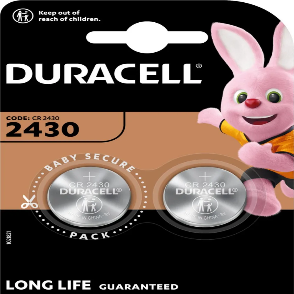 Бутонна батерия литиева DURACELL CR2430 3V 2 бр. в блистер цена за 2 бр.