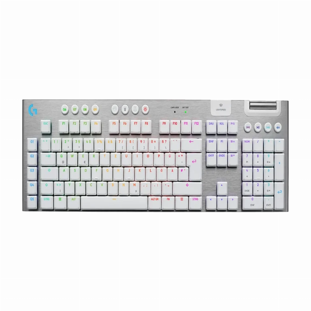 Безжична геймърска механична клавиатура Logitech G915X White Lightspeed - GL Tactile