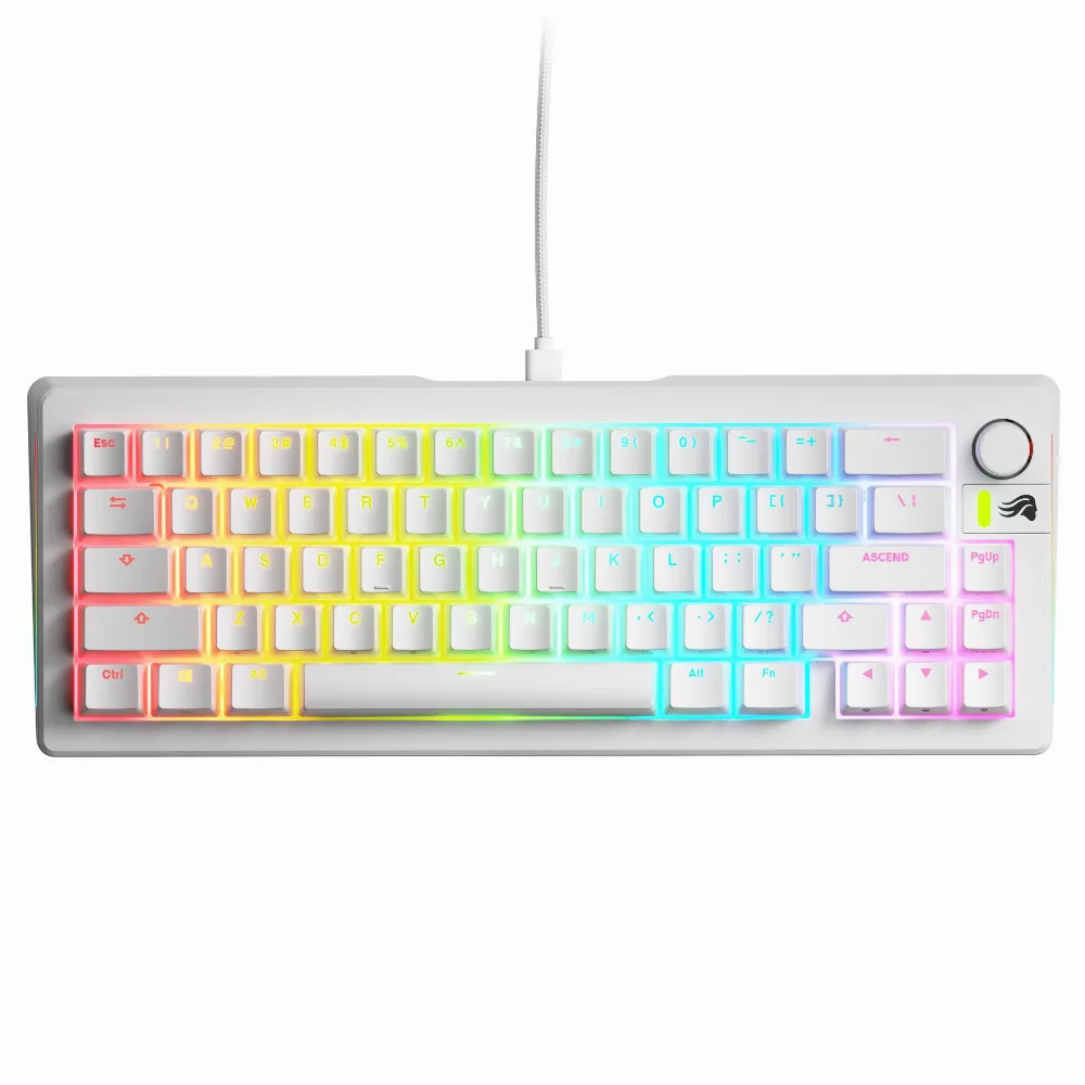 Геймърска механична клавиатура Glorious GMMK 3 65% White - Fox Linear