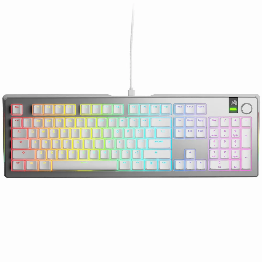 Геймърска механична клавиатура Glorious GMMK 3 Pro 100% Silver - Fox Linear