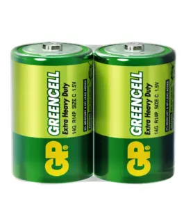 Цинк карбонова батерия GP 14G-S2 Greencell R14 2 бр. в опаковка / Shrink