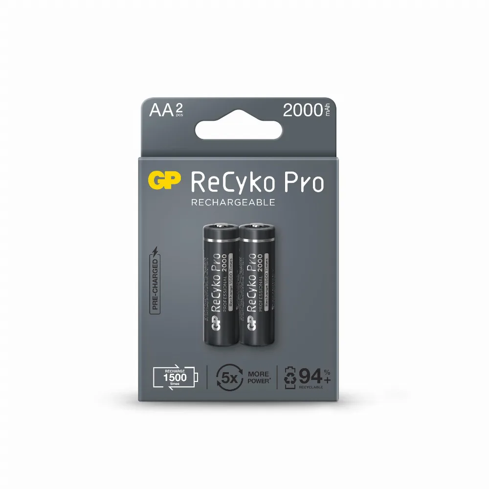Акумулаторна Батерия GP R6 AA 2000mAh RECYKO + PRO 210AAHCB-EB2 NiMH /до 1500 цикъла/ 2 бр. в опаковка