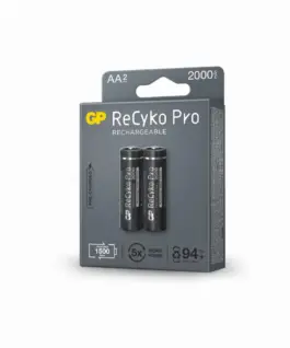 Alternative view от Акумулаторна Батерия GP R6 AA 2000mAh RECYKO + PRO 210AAHCB-EB2 NiMH /до 1500 цикъла/ 2 бр. в опаковка GP