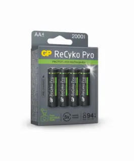 Акумулаторна Батерия GP R6 AA 2000mAh RECYKO + PRO Fast Flash GP-BR-210AAHCF-APCEB4 NiMH /до 500 цикъла/ 4 бр.