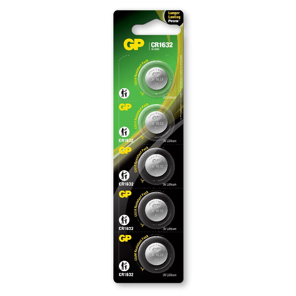 Батерия литиева CR1632 3V GP BATTERIES 5 бр. блистер /цена за 1 бр.
