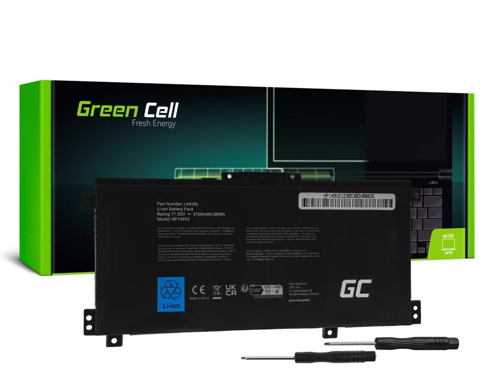 Батерия за лаптоп GREEN CELL HP Envy x360 15-BP 15-BP000 15-BP100 15-CN 17-AE 17-BW LK03XL 1155V