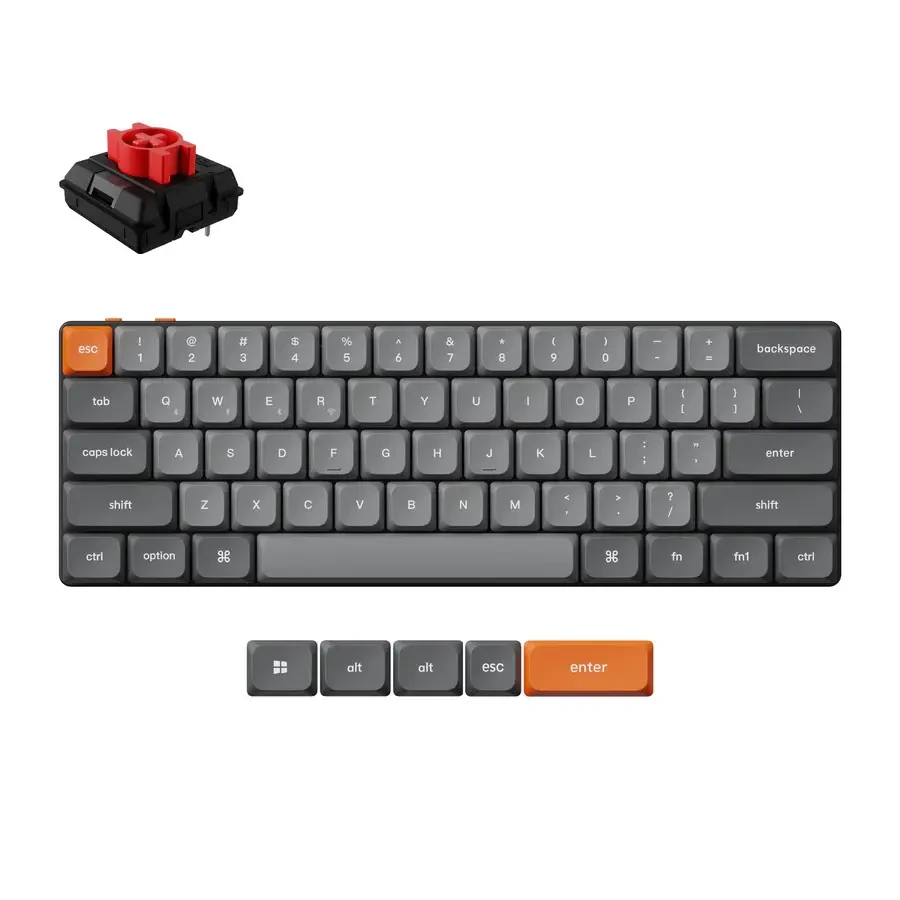Геймърска Механична клавиатура Keychron K9 Max QMK HS 60% Keychron Milk POM Switch Red