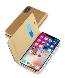 Кожен калъф Book за iPhone X Кафяв