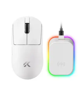 Alternative view of MCHOSE професионална геймърска мишка A7 V2 Ultra White - Wireless Gaming Mouse - Dual 8K, Omron Mechanical