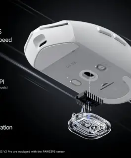 MCHOSE професионална геймърска мишка G3 V2 White – Wireless Gaming Mouse – 1K