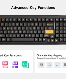 MCHOSE геймърска механична клавиатура Wireless Gaming Mechanical Keyboard MC-K99 V3 - Icy Creamsicle Switch [Linear] (English US), Glacier Gradient - Image 6