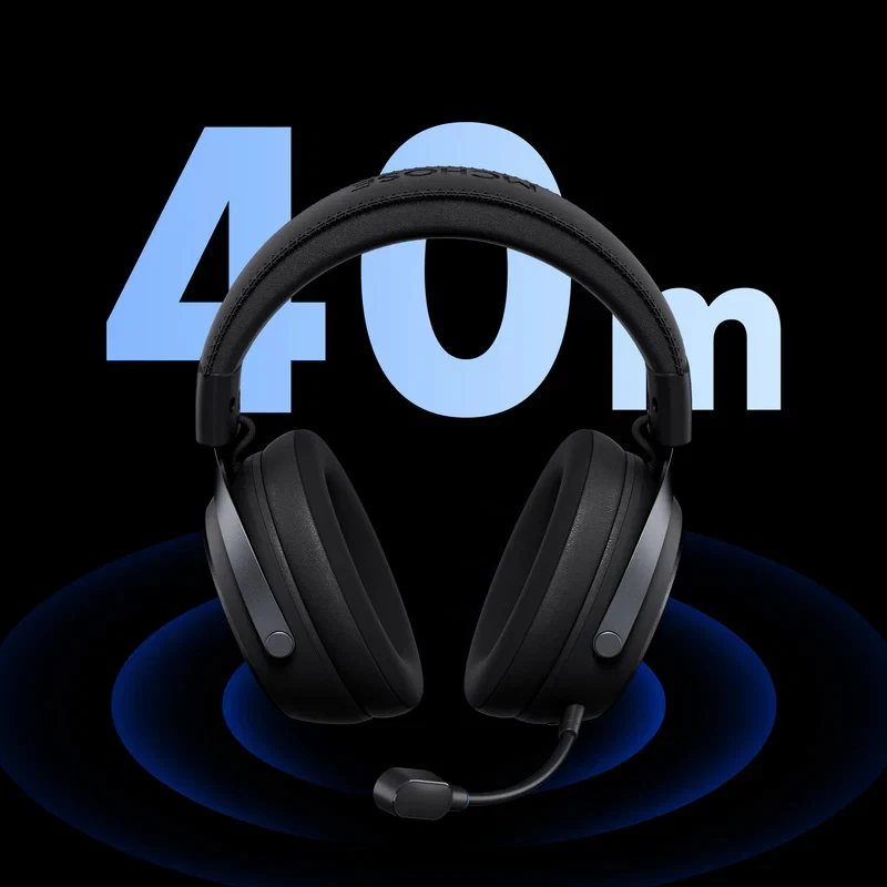 MCHOSE безжични геймърски слушалки Wireless Gaming Headphones - X9 Black - Bluetooth , 2.4G - Image 3