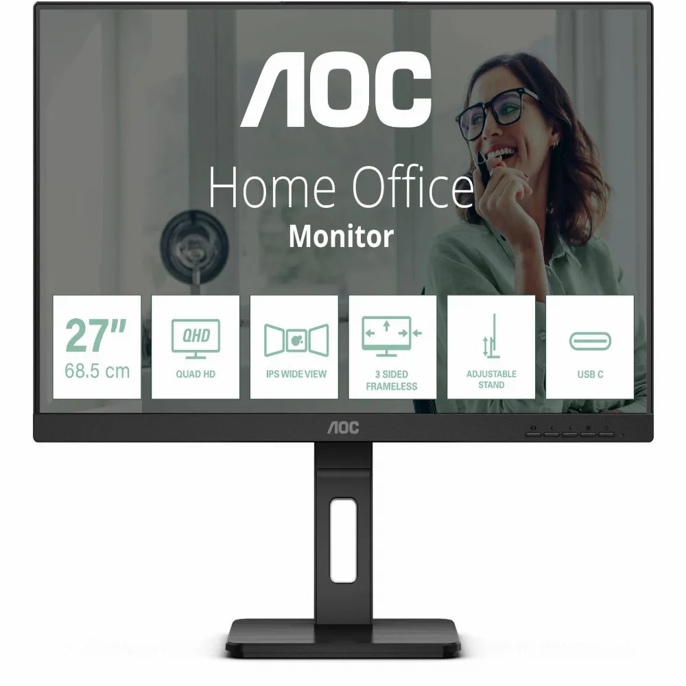 Монитор AOC Q27P3CV - 27" IPS QHD(2560x1440) 100Hz 111% sRGB HDMI DisplayPort