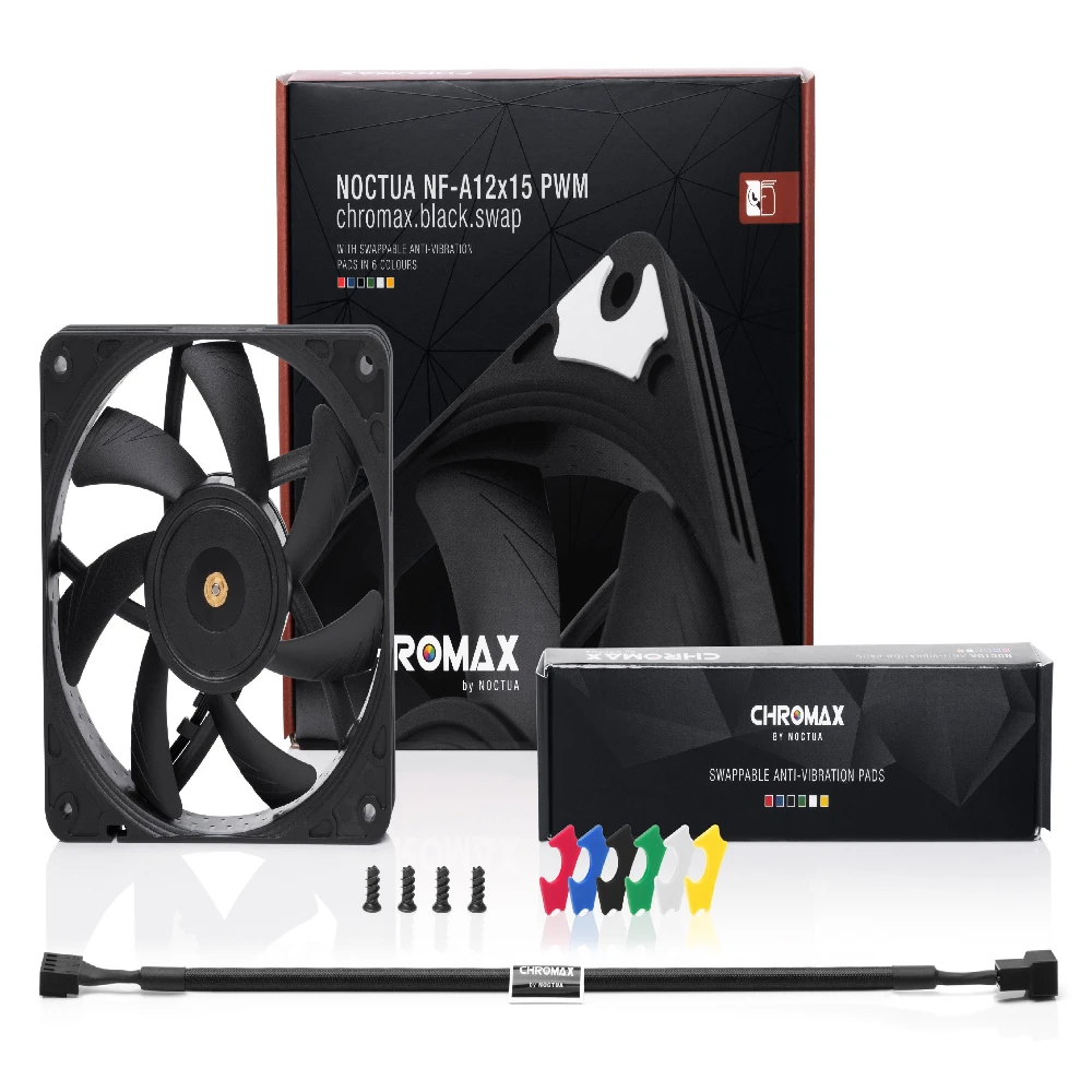 Noctua Вентилатор Fan 120x120x15mm NF-A12x15 PWM chromax.black.swap - Image 4