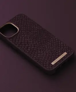 Njord Magsafe калъф кожа от сьомга за iPhone 14 Plus Кафяв