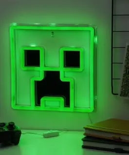 Лампа Paladone: Minecraft – Creeper Wall Mountable LED Neon Light