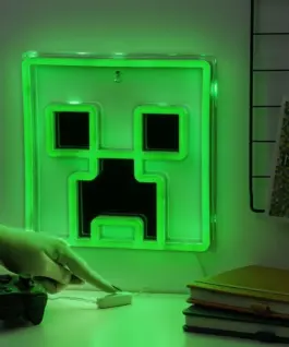 Лампа Paladone: Minecraft – Creeper Wall Mountable LED Neon Light