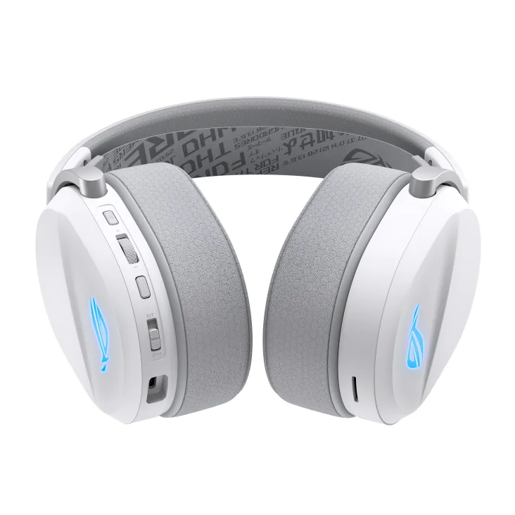 Геймърски безжични слушалки ASUS ROG Pelta White - USB-C, Aura Sync RGB - Image 4