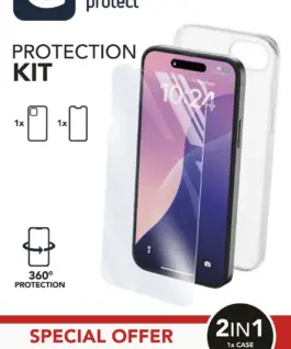 Прозрачен калъф + протектор за iPhone 16e/17e