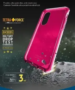 Усилен калъф Tetra за iPhone X/XS Розов