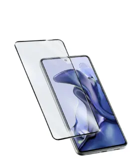 Закалено протектор за Xiaomi 12T/12T Pro Черна рамка