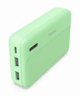 HAMA Външна батерия "Pocket 10" 10000 mAh Изходи: 2x USB-A зелена