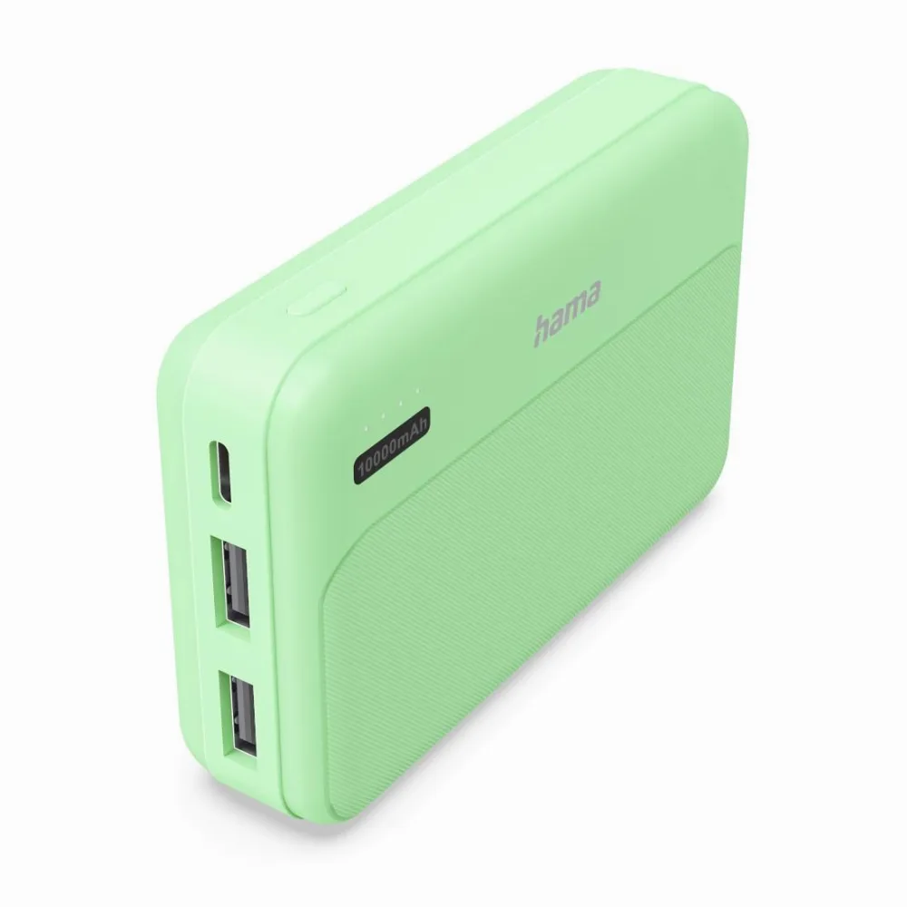 HAMA Външна батерия "Pocket 10" 10000 mAh Изходи: 2x USB-A зелена