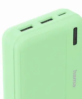 HAMA Външна батерия "Pocket 10", 10000 mAh, Изходи: 2x USB-A, зелена - Image 4