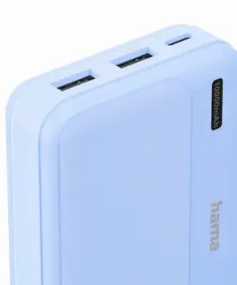 HAMA Външна батерия "Pocket 10", 10000 mAh, Изходи: 2x USB-A, син - Image 4