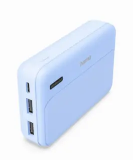 HAMA Външна батерия "Pocket 10", 10000 mAh, Изходи: 2x USB-A, син - Image 5