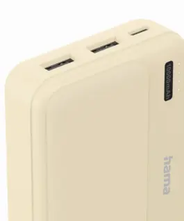 HAMA Външна батерия "Pocket 10", 10000 mAh, Изходи: 2x USB-A, бежов - Image 4