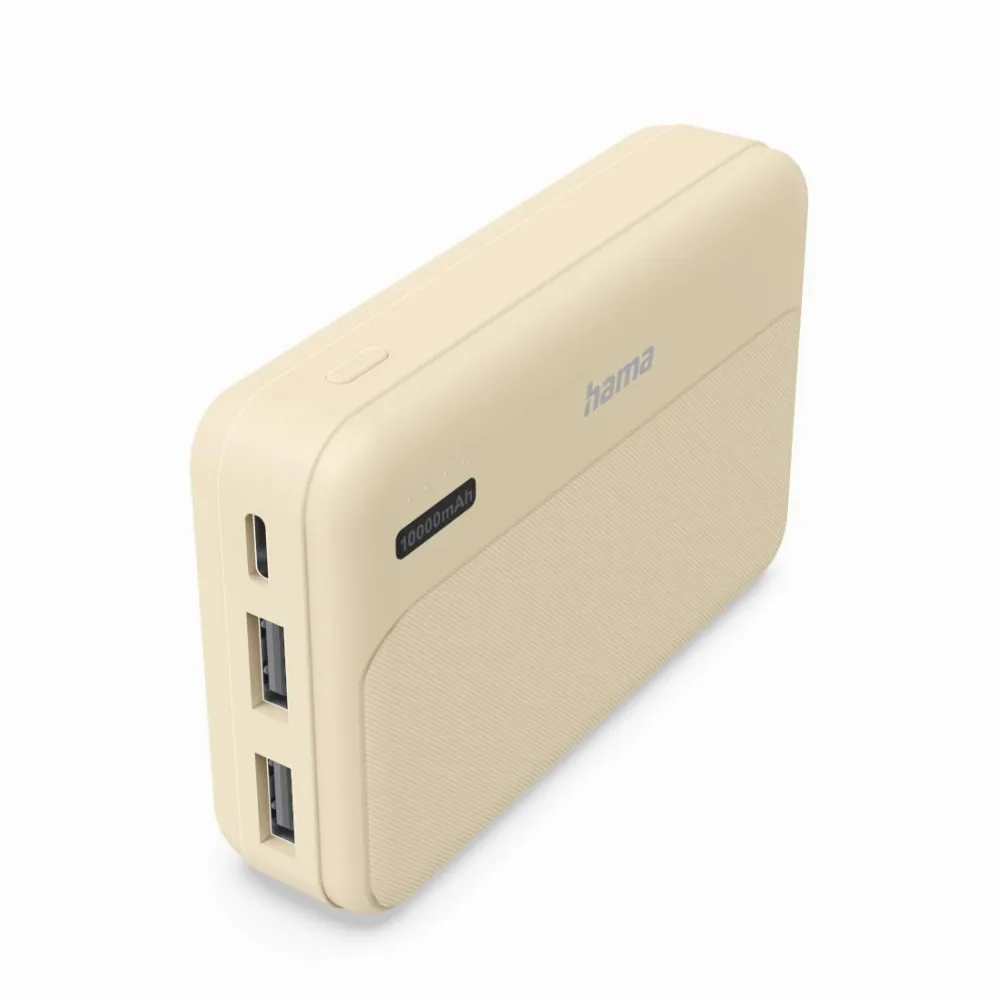 HAMA Външна батерия "Pocket 10", 10000 mAh, Изходи: 2x USB-A, бежов - Image 5