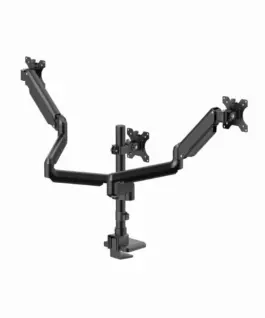 HAMA Стойка за 3 мониторa за бюро, 17"-32", газова пружина, напълно мобилна, черна - Image 3