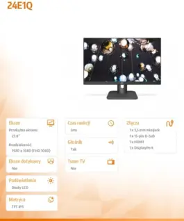 AOC Monitor 23.8 24E1Q IPS DP HDMI Speakers