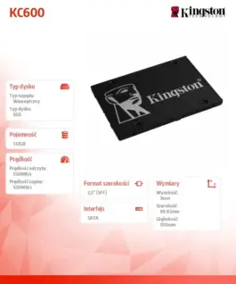 Kingston SSD SKC600 SERIES 512GB SATA3 2.5 550/520 MB/s - Image 3