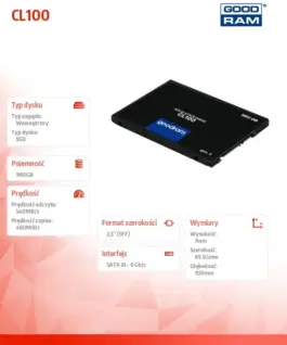 Alternative view от GOODRAM SSD CL100 G3 960GB SATA3 2,5